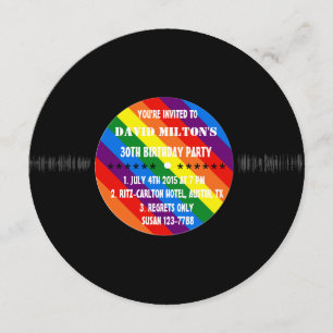 Invitations personnalisés du Gay pride Retro Vinyl