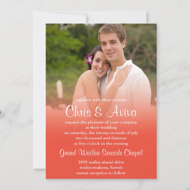 Invitations photo Coral Sunset (Devant)