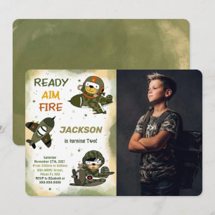 Invitations photo d'anniversaire de l'Armée