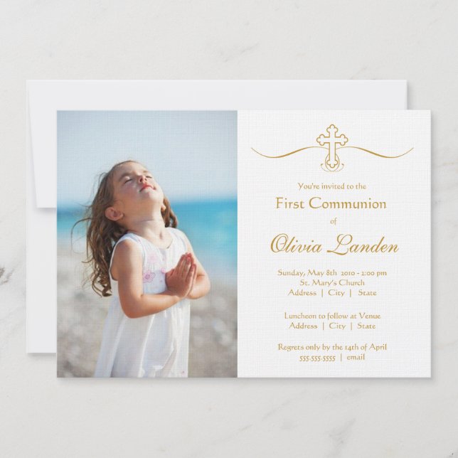 Invitations Photo First Communion (Devant)