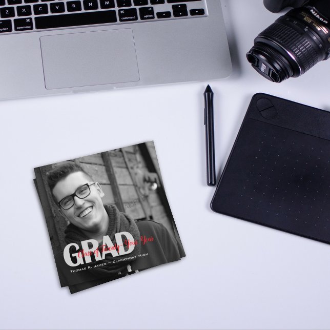 Invitations photo noir blanc "Classe De" Grad (Créateur téléchargé)