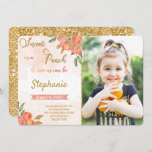 Invitations photo Peach Birthday