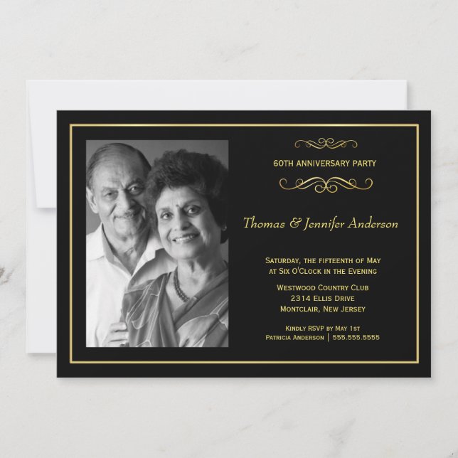 Invitations photo pour l'anniversaire du mariage - (Devant)