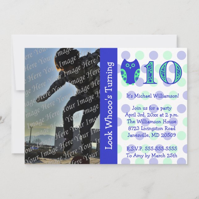 Invitations photo pour le 10e anniversaire du Blue (Devant)