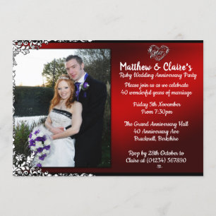 Invitations photo pour le 40e anniversaire de Ruby