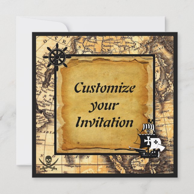 Invitations Pirate (Devant)