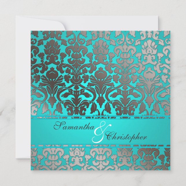 Invitations PixDezines Flora Mariage damassé (Devant)
