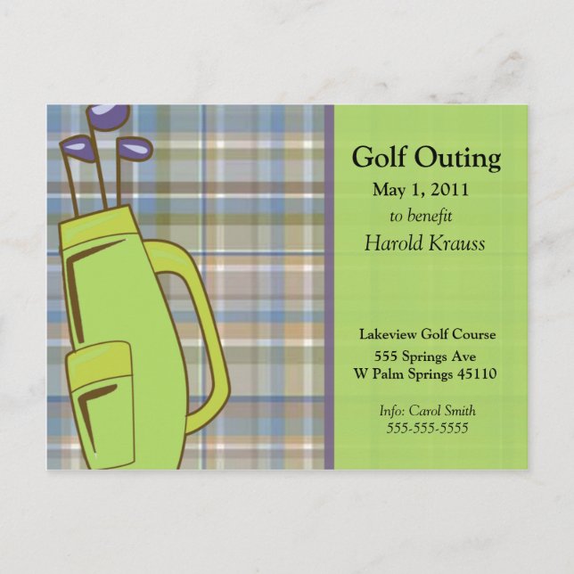 Invitations Plaid Golf (Devant)