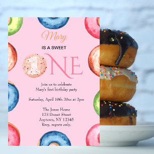Invitations pour 1er anniversaire Sweet one Cute a