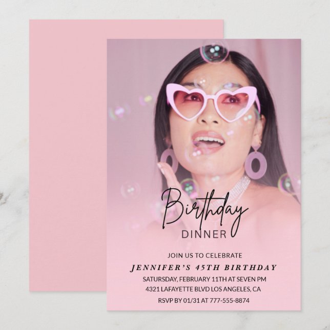 Invitations pour 45e anniversaire Anniversaire Dîn (Devant / Derrière)