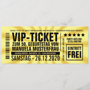 Invitations pour 50e anniversaire (“VIP”)