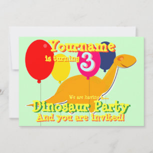 Invitations pour Dinosaur 3e anniversaire