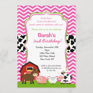 Invitations pour la fête d'anniversaire de Barnyar