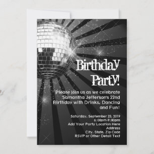 Invitations pour la fête d'anniversaire de Disco D