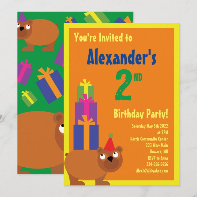 Invitations pour la fête d'anniversaire de l'anima (Devant / Derrière)