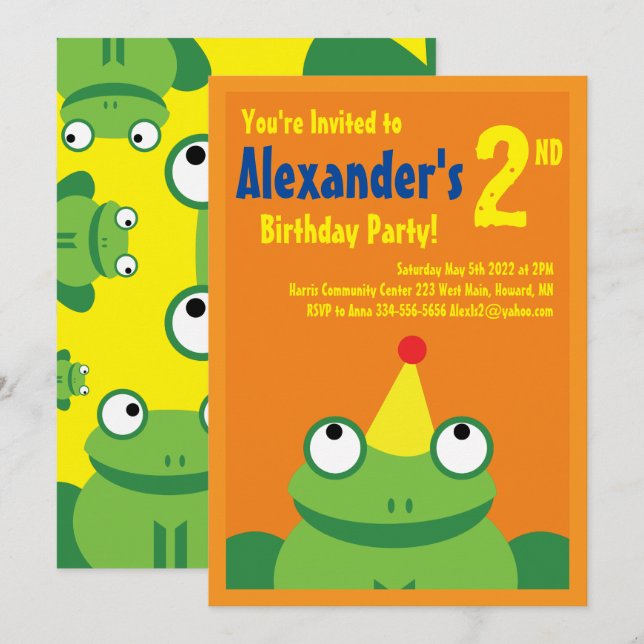 Invitations pour la fête d'anniversaire de l'anima (Devant / Derrière)