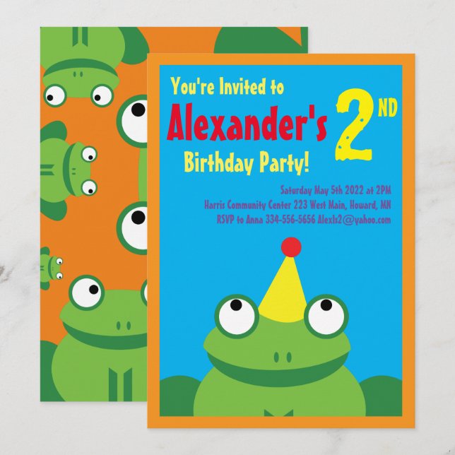 Invitations pour la fête d'anniversaire de l'anima (Devant / Derrière)