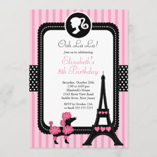 Invitations pour la fête d'anniversaire du caniche