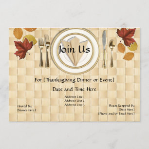 Invitations pour l'Action de grâce ou le dîner d'a