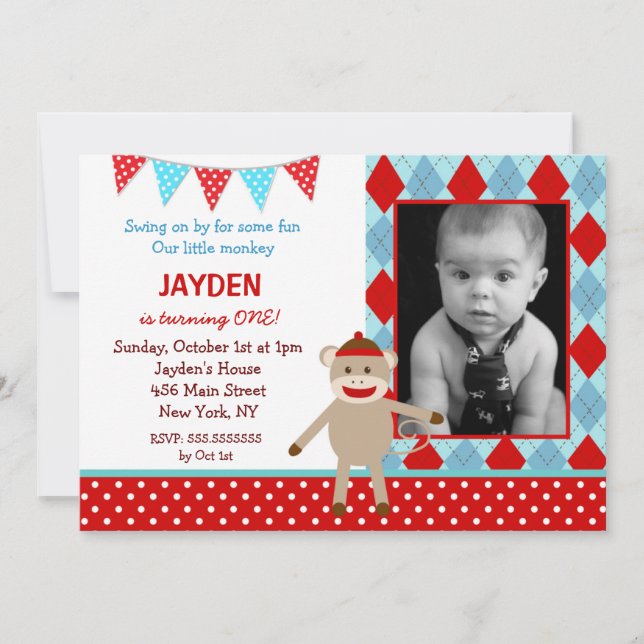 Invitations pour l'anniversaire de la photo de sin (Devant)
