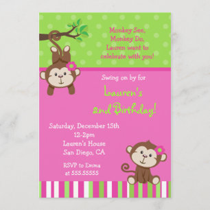 Invitations pour l'anniversaire de Mod Monkey