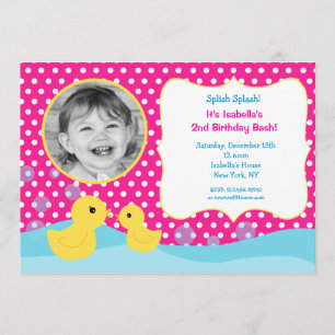 Invitations pour l'anniversaire du canard en caout
