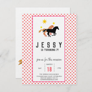 Invitations pour l'anniversaire du cheval