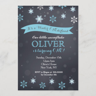 Invitations pour l'anniversaire du flocon de neige