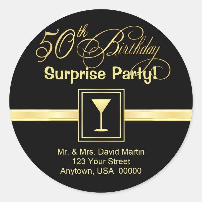 Invitations pour le 50e anniversaire - étiquettes  (Devant)