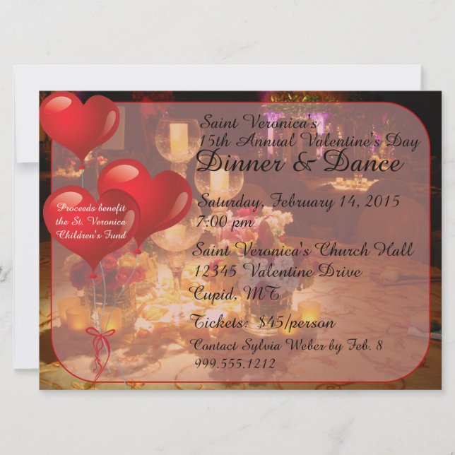 Invitations pour le dîner de la Saint-Valentin (Devant)