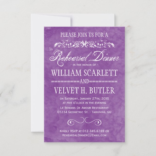 Invitations pour le dîner de répétition d'aquarell (Devant)