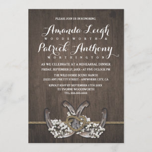 Invitations pour le dîner de répétition en fer à c