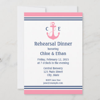 Invitations pour le dîner de répétition nautique r