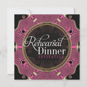 Invitations pour le dîner de répétition rose super