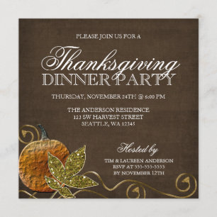 Invitations pour le dîner de Thanksgiving