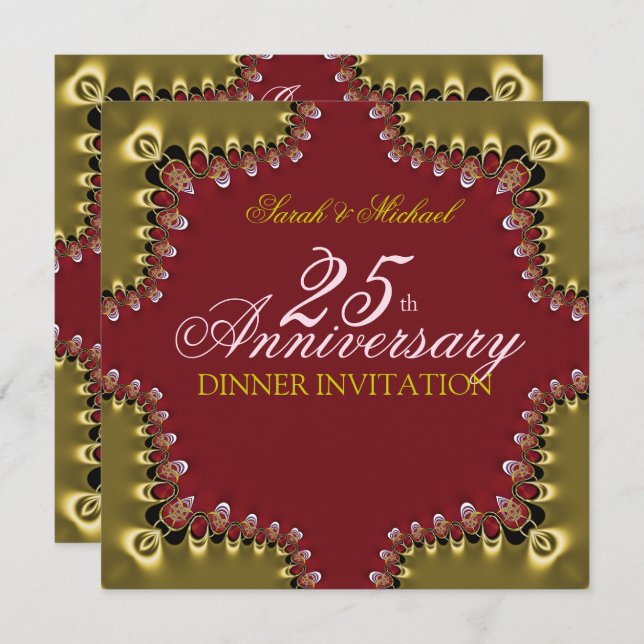 Invitations pour le dîner du 25e anniversaire de l (Devant / Derrière)