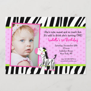 Invitations pour le Zebra Safari Zoo Jungle