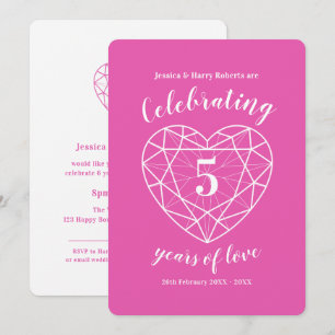 Invitations pour les 5 ans de mariage en Tourmalin