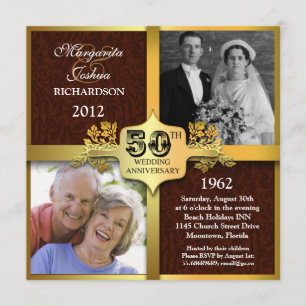 invitations pour les deux photos uniques du 50e an