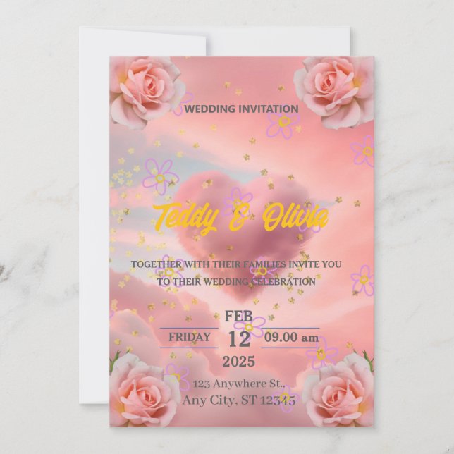 Invitations pour mariages (Devant)