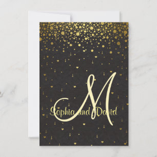 Invitations pour mariages Gold Glam Confetti Inv