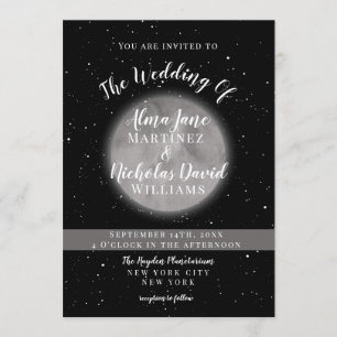 Invitations pour mariages   Pleine lune céleste et