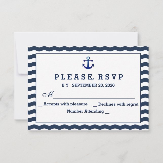 Invitations pour mariages | Vagues de marine nauti (Devant)