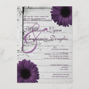 Invitations pourpres Ver2 de mariage de marguerite