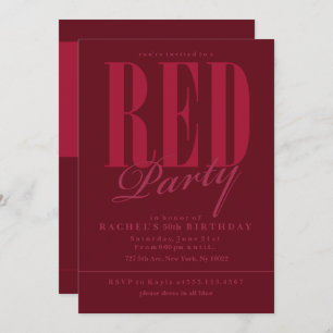 Invitations Radiant Red Party