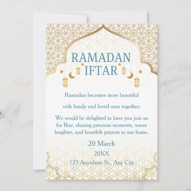 Invitations Ramadan Mubarak – Iftar de Famille Élé (Devant)