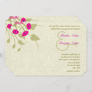 Invitations Raspberry Gerber Mariage damassé