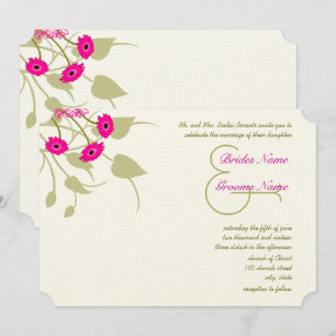 Invitations Raspberry Gerber Mariage damassé