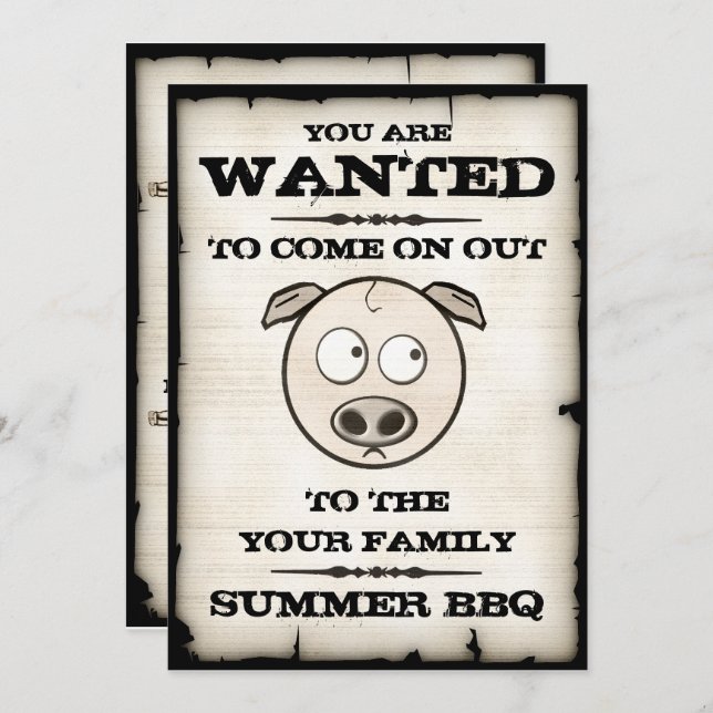 Invitations Recherchées de BBQ d'été (Devant / Derrière)