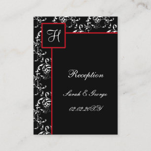 Invitations Red Black Mariage damassé
